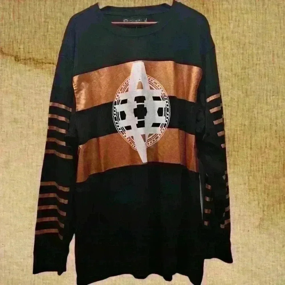 Akademiks Mens Shirt Gold & Black sz 4XL